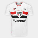 Camisa São Paulo I 26/27 Jogador New Balance Masculina - Branco+Vermelho
