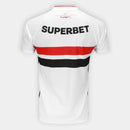 Camisa São Paulo I 26/27 Jogador New Balance Masculina - Branco+Vermelho
